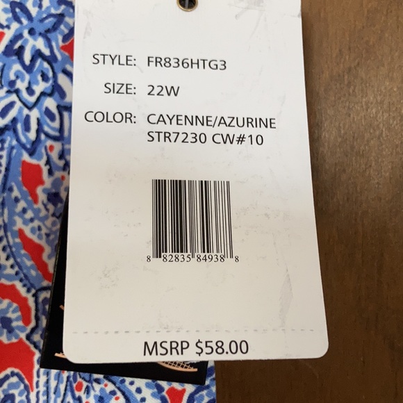 ultimate fit taper your tummy floral capri/cropped pant 22W - Picture 8 of 15